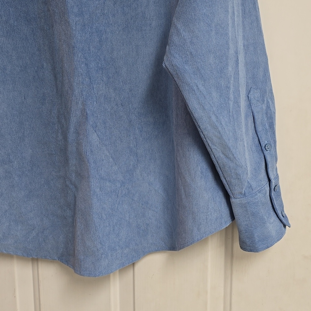ZARA NEW WOMAN OVERSIZED BUTTON DOWN SHIRT BLUE - Picture 9 of 9